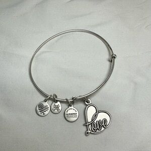 Alex and Ani Silver Love Charm Bracelet